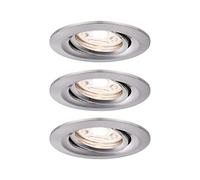 Paulmann 92973 Nova mini Plus lampada da incasso LED Coin EasyDim rotonda orientabile incl. 3 faretti da incasso da 4,2 Watt dimmerabile ferro spazzolato apparecchio da incasso alluminio bianco caldo