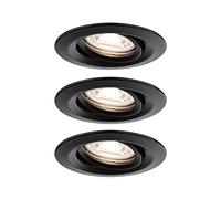 Paulmann 93083 Lampada LED Nova Mini Set di Base orientabile 66mm 15° 3x310lm incl. 3x4 W faretto da Incasso 2700 K Coin 12 W, Nero Opaco