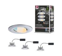 Paulmann 93095 Apparecchio da incasso LED Calla set da 3 orientabile IP65 90mm 30° 3x550lm White Switch 3x5 Watt faretto da incasso cromo opaco 3000 K