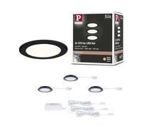 Paulmann 93117 - Kit da incasso a LED, 3 65 mm, 3 x 2,5 W, 3 x 180 lm, 230/12 V, 3000 K, colore: Nero opaco