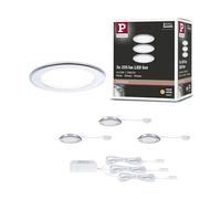 Paulmann 93118 - Kit da incasso a LED, 3 65 mm, 3 x 2,5 W, 3 x 180 lm, 230/12 V, 3000 K, cromato