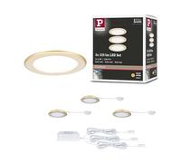 Paulmann 93119 - Kit da incasso a LED, 3 65 mm, 3 x 2,5 W, 3 x 180 lm, 230/12 V, 3000 K, colore: oro opaco
