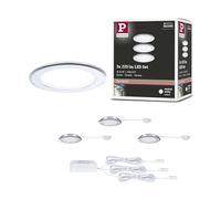 Paulmann 93123 - Kit da incasso per mobili a LED, 3 65 mm, 3 x 2,5 W, 3 x 180 lm, 230/12 V, 4000 K, cromato