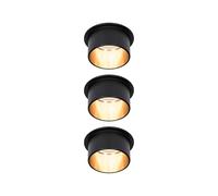 Paulmann 93379-Faretto LED Gil a 3 step, rotondo, incl. 3 x 6 Watt, dimmerabile, nero opaco, oro, faretto da incasso in alluminio, 2700 K, 3 pz