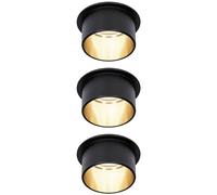 Paulmann 93379 Gil LED Faretto Incassato 18W Nero/Oro Dimmerabile 62mm Foro