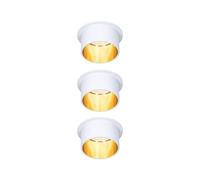Paulmann Gil Lampada da incasso a soffitto LED, bianco opaco/dorato opaco, Set da 3 , articolo di fine serie