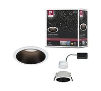 Paulmann 93401 Lampada da incasso LED Cole rotonda incl. 1 faretto da incasso dimmerabile da 6,5 Watt bianco, nero opaco apparecchio da incasso plastica, zinco-alluminio spot da soffitto 2700 K