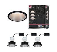 Paulmann 93408 Lampada da incasso LED Cole rotonda incl. 3 faretti da incasso da 6,5 Watt dimmerabile nero, argentato apparecchio da incasso plastica, zinco-alluminio spot da soffitto 2700 K