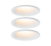 Paulmann 93419-Faretto da incasso a LED Cymbal, 3 x 6,5 W, IP44, dimmerabile, bianco opaco, in plastica, 2000 K, 3 pezzi
