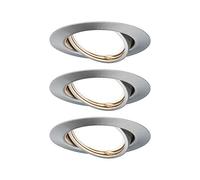 Paulmann 93425 Lampada da incasso LED Base tonda orientabile incl. 3x5W dimmerabile ferro spazzolato spot metallo 3000 K