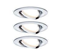 Paulmann Lampada LED da incasso Coin Slim PLM 93880, 3×6,8 W, 633 lm, 2700 K, cromo, dimmerabile