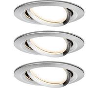 Paulmann Nova Plus Lampada da incasso a soffitto LED, ferro spazzolato, Set da 3, IP23