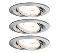 Paulmann 93944 Faretto da Incasso a Led, 3 x 6.8 W, In Ferro Dimmerabile E Orientabile, In Alluminio Spazzolato, 6.8 W