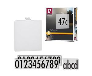 Paulmann 94253 Targhetta Numero Civico Per Outdoor Solar Lampada da Parete Soley Accessorio In Metallo Bianco, 0 W