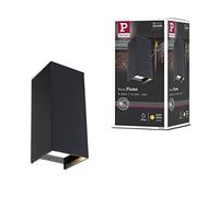 Paulmann 94326-Set di 2 LED Flame IP65, Luce Bianca Calda, Forma Quadrata, incl. 2 x 2,8 Watt Illuminazione Esterna Antracite Lampada da Giardino in Alluminio 3000 K