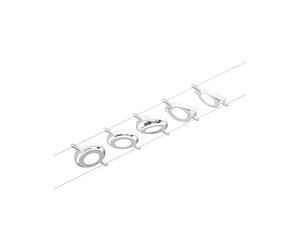 Paulmann 94416 Set sistema a cavo LED Corduo RoundMac DC incl. 5x4,5 Watt espandibile Bianco, cavo metallico cromato 3000 K