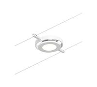 Paulmann Round Mac 94417 Sistema LED Spot RoundMac DC incl. 1x4,5 Watt ampliabile Fune Metallica Metallo 3000 K 4.5 W, Bianco Opaco, Cromo