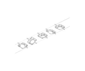 Paulmann 94420 Corduo LED Set sistema a cavo RoundMac DC incl. 5x4,5 Watt espandibile, Cromato opaco, cavo metallico cromato, 3000 K