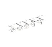 Paulmann 94475 - Kit di base a LED, 5 x 400 lm, 5 x 5 W, colore: bianco caldo, cromato opaco, plastica, cromato, sistema di illuminazione in metallo 3000 K
