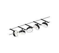 Paulmann 94479 - Kit di base a LED, 5 x 400 lm, 5 x 5 W, bianco caldo, nero opaco, plastica cromata, sistema di illuminazione in metallo 3000 K