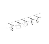 Paulmann 94481 - Kit di base a LED, 5 x 400 lm, con 5 x 4,8 W, bianco caldo, cromato opaco, plastica, cromato, sistema di illuminazione in metallo 3000 K