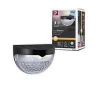 Paulmann 94666, Lampada Solare a LED Mimmo, IP44, Rotonda, incl. 1 Pannello Esterno in plastica da 1,2 W, Luce Bianca Diurna e Nera, 6500 K 1.2 W, Nero