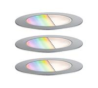 Paulmann 94752 Plug & Shine Lampada da incasso a pavimento LED Floor Smart Home Zigbee set da 3 rotonda IP67 3x2W 3x65lm dimmerabile 70mm acciaio legato RGBW resistente all’acqua di mare