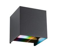 Paulmann 94847 Apparecchio per pareti Esterne LED Cybo IP44 2x2,5W 2x150lm dimmerabile 100x100mm Antracite Alluminio RGBW 5 W