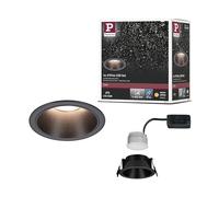 Paulmann 94871 Lampada da incasso LED 3-Step-Dim Cole IP44 rotonda 88mm Coin 6W 470lm 230V 2700K nero