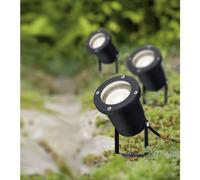 Paulmann 988.97 Illuminazione da Esterno Paletto da Giardino, Set di Spotlight Ip44 Gu10 3 x 3.5 W 230 V 3000 K, Alluminio, 3.5 W, Nero, 32 x 9.2 x 32 cm