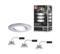 Paulmann Calla Faretto da incasso a soffitto LED, cromo opaco - set da 3