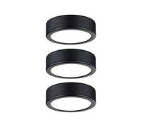 Paulmann FixedLED 99990 LED mobili set Pukk tonda incl. 3 lampade per armadi da 3,5 Watt nero plastica 2700 K 10.5 W, 3 Stück (1er Pack), 3 Unità