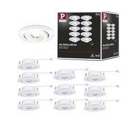 Paulmann 99995 Lampada da incasso LED 3-Step-Dim confezione da 10 orientabile 82mm 70° 10x4,8W 10x450lm 230V 3000K bianco opaco