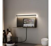 Paulmann applique a LED Jarina nera 35 cm ripiano porta USB Paulmann
