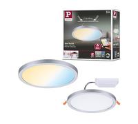 Paulmann Pannello LED da Incasso Areo VariFit IP44 Zigbee Tunable White 175 mm, Rotondo, incl. 1 x 13 Watt, dimmerabile, in plastica cromata Opaca, 3000 K, Chrome Matt, 1200lm