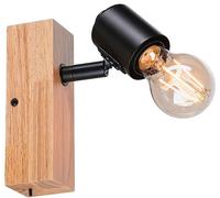 Paulmann Arvid lampada da parete 1x20 W nero-legno 66770