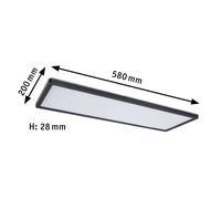 Paulmann Lampada da soffitto Atria Shine LED quadrata nero opaco 58x20 cm 4000K dimmerabile a passi