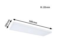 Paulmann Atria Shine Lampada da soffitto LED quadrato, bianco opaco - 58 x 20 cm - 4.000 K - commutabile