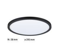 Paulmann 71012-Pannello LED Atria Shine 293 mm, rotondo, incl. 1 x 16 W bianco diurno nero pannello di luce in plastica da soffitto 4000 K, Ø 293mm