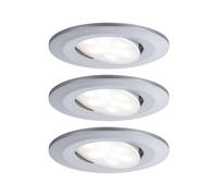 Paulmann Calla Faretto da incasso a soffitto LED, cromo opaco - set da 3