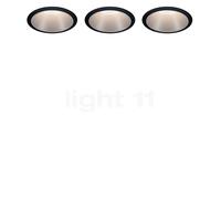 Paulmann Cole Lampada da incasso a soffitto LED, nero/argento opaco - set da 3