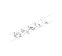 Paulmann CorDuo 94416-Sistema di Cavi LED RoundMac DC, incl. 5 x 4,5 Watt, espandibile, Fune Metallica, 3000 K, Bianco, Cromato