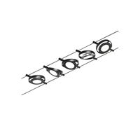 Paulmann Wire RoundMac Sistema di illuminazione LED a funi a 5 luci nero Paulmann