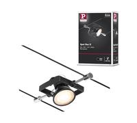 Paulmann CorDuo, punto luce per sistema di cavi per faretti, 94435, Mac II, massima CC 10 Watt, cavi estensibili, nero opaco, in plastica, GU 5,3, senza lampadine