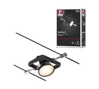 Paulmann CorDuo, punto luce per sistema di cavi per faretti, 94435, Mac II, massima CC 10 Watt, cavi estensibili, nero opaco, in plastica, GU 5,3, senza lampadine