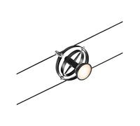 Paulmann CorDuo, punto luce per sistema di cavi per faretti, 94441, Cardan, massima CC 10 Watt, cavi estensibili, nero opaco, in plastica, GU 5,3, senza lampadine