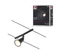 Paulmann CorDuo, punto luce per sistema di cavi per faretti, 94447, Salt, massima CC 10 Watt, cavi estensibili, nero opaco, in plastica, GU 5,3, senza lampadine