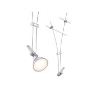 Paulmann CorDuo, punto luce singolo per sistema di cavi per faretti, 94487, Comet, massima CC: 12V 50 Watt, estensibile, cromato, opaco, cavi in metallo, GU 5,3, senza lampadine