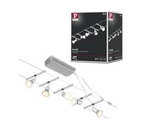 Paulmann CorDuo, sistema di cavi per faretti, 94442, set Salt, massima CC 5 pezzi da 10 Watt l’uno, estensibile, cromato, opaco, cavi, in plastica, GU 5,3, senza lampadine
