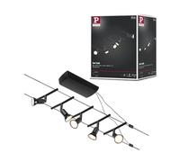 Paulmann CorDuo, sistema di cavi per faretti, 94446, set Salt, massima CC 5 pezzi da 10 Watt l’uno, estensibile, nero, opaco, cavi in plastica, GU 5,3, senza lampadine